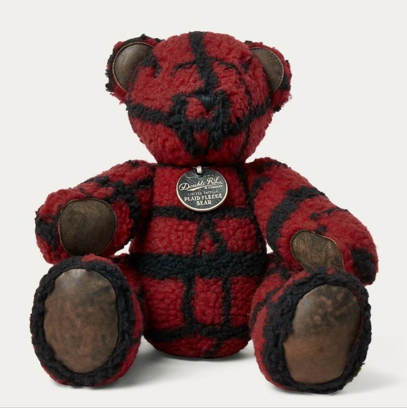 RRL Ralph Lauren Limited Edition Red Plaid Fleece Black Bear #'d out of 100 - Picture 3 of 3